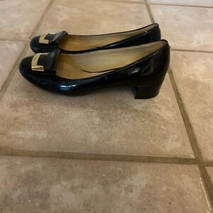Geox Black Flats with Gold Detail